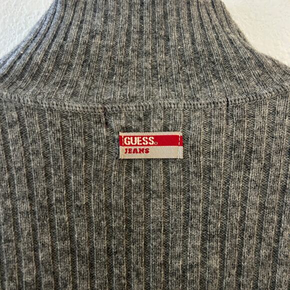 Vintage Guess Jeans Ribbed Mock Turtleneck Lambswool Sweater Sz. Large Unisex - Picture 4 of 9